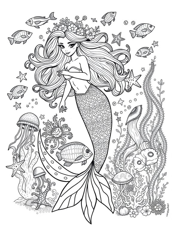 underwater mermaid coloring fun