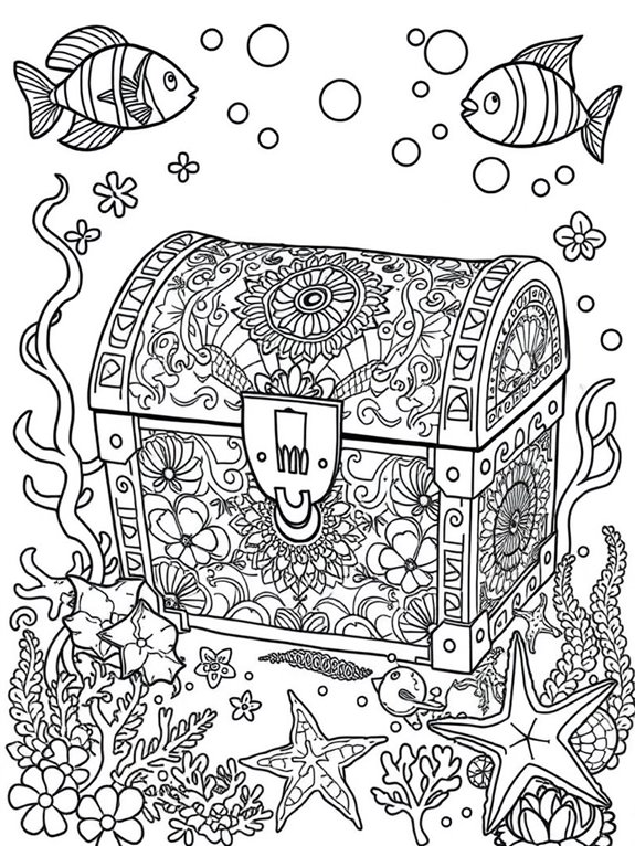 underwater treasure coloring page