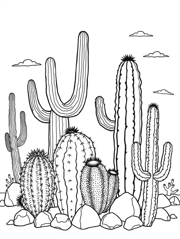 variety of cacti species