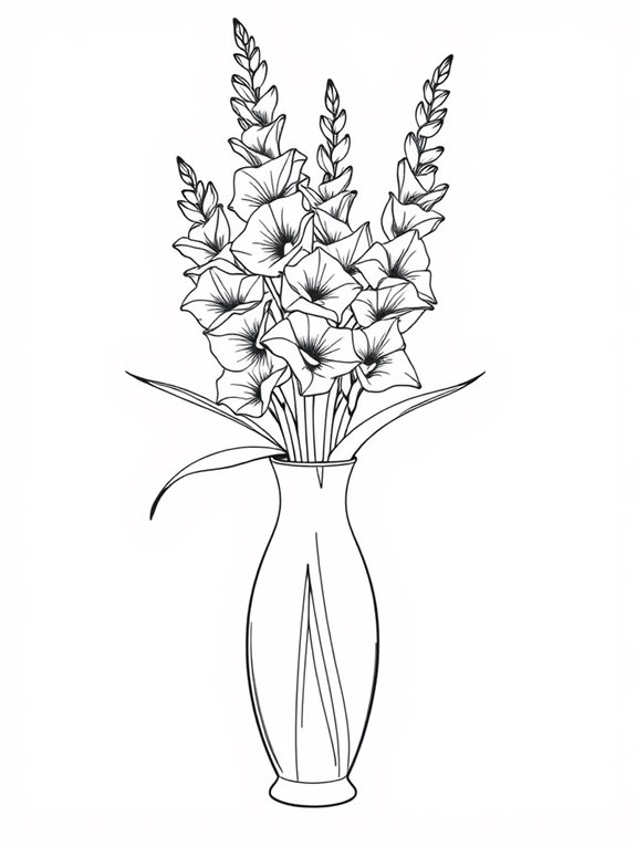 vibrant gladiolus vase illustration