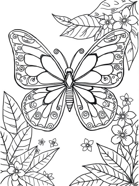 vibrant rainforest butterfly illustration