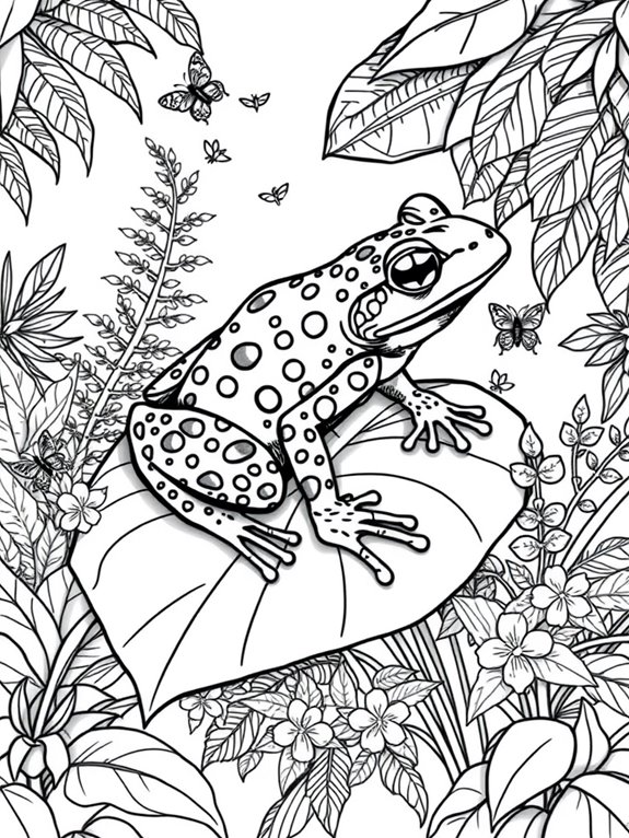 vibrant rainforest frog illustration