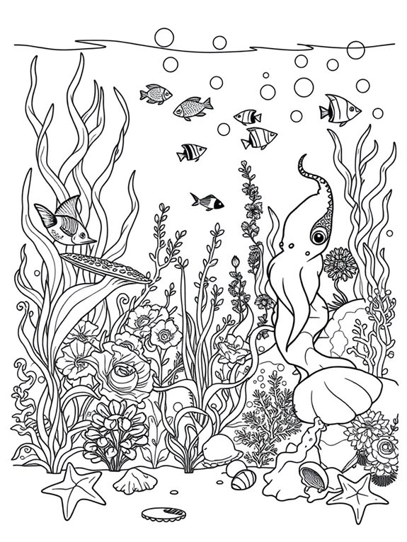 vibrant underwater garden illustration