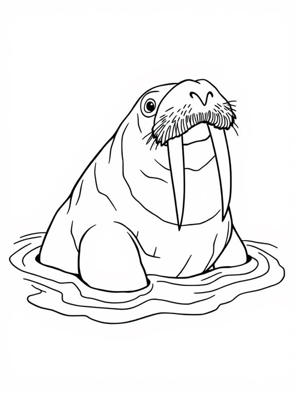 walrus coloring page design