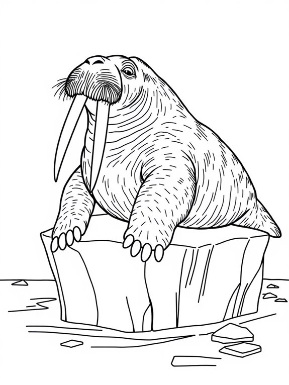 walrus coloring page design