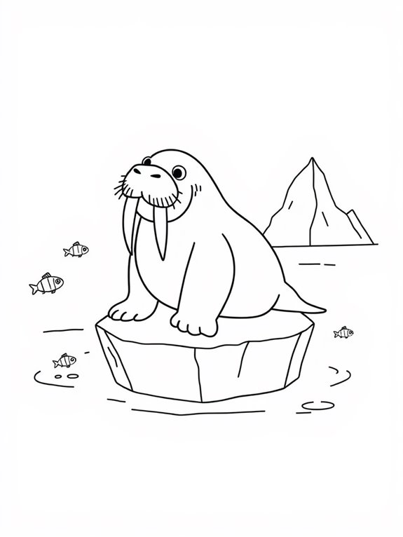 walrus coloring page design