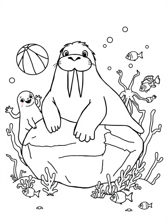 walrus coloring page fun