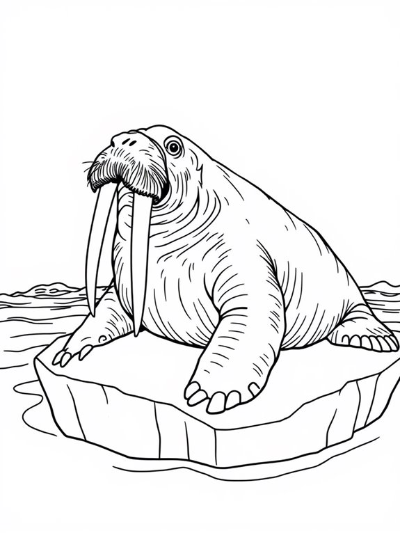 walrus coloring page outline