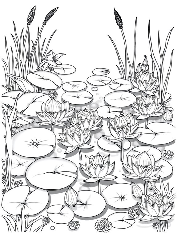 water lily coloring page