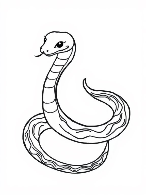 wavy patterned snake coloring page