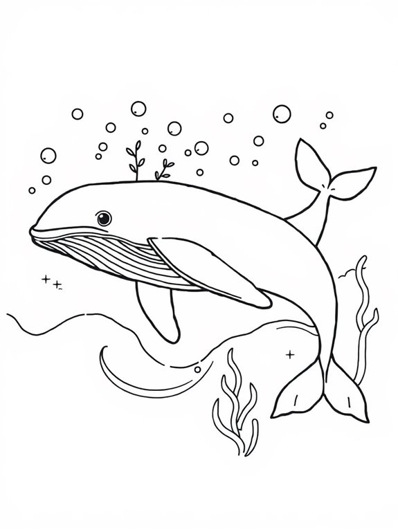 whales coloring page activity