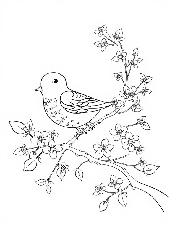 whimsical bird on branch