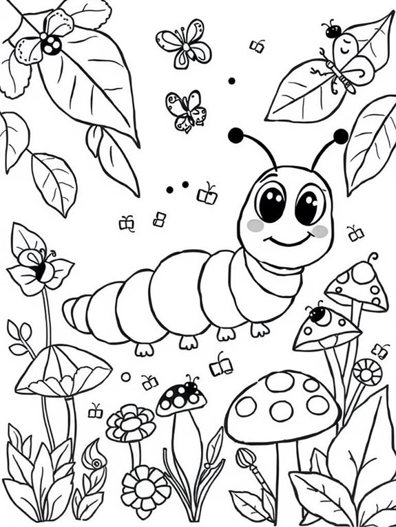 whimsical caterpillar coloring adventure