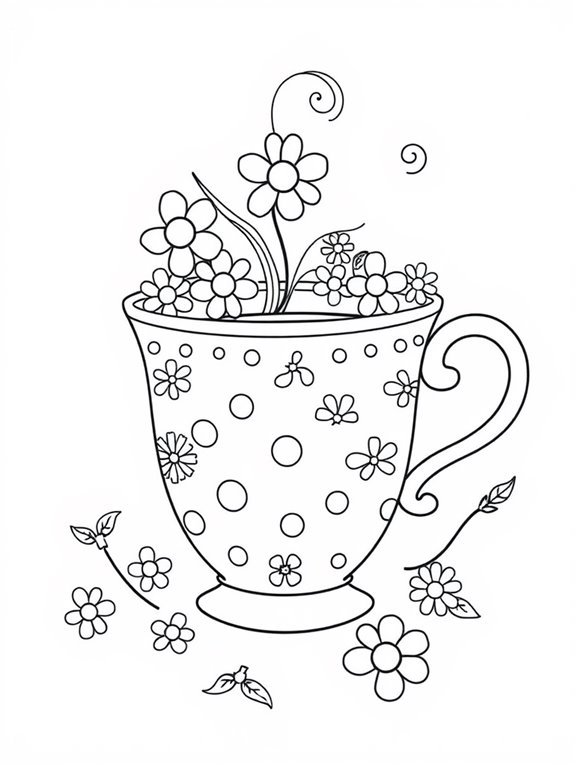 whimsical chamomile tea cup