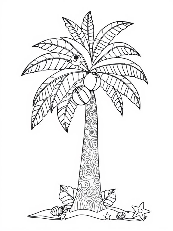 whimsical coconut tree design