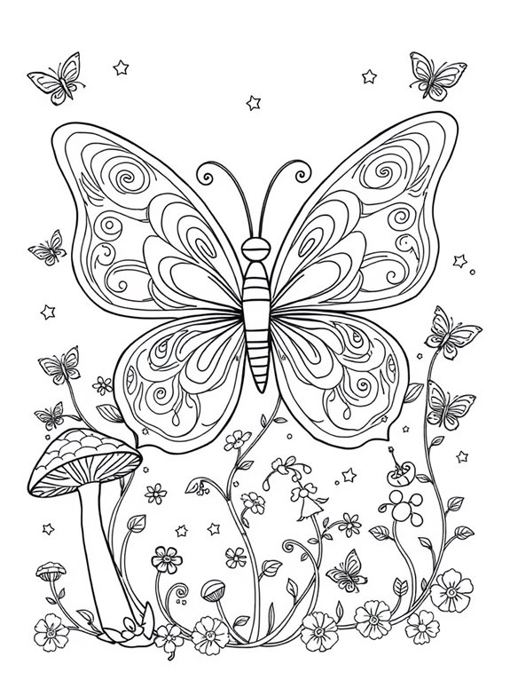 whimsical fairytale butterfly coloring