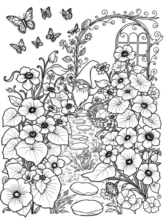 whimsical geraniums coloring page