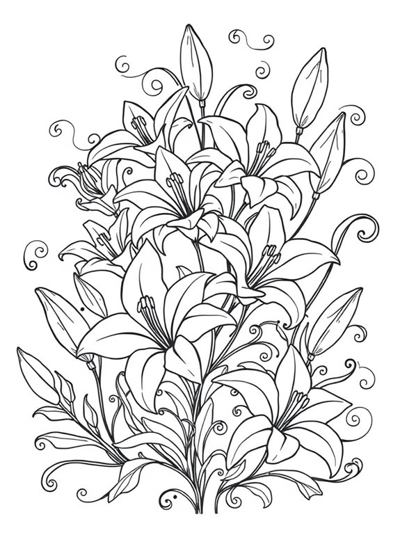 whimsical lily flower design