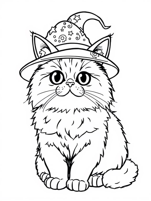 whimsical persian cat illustration