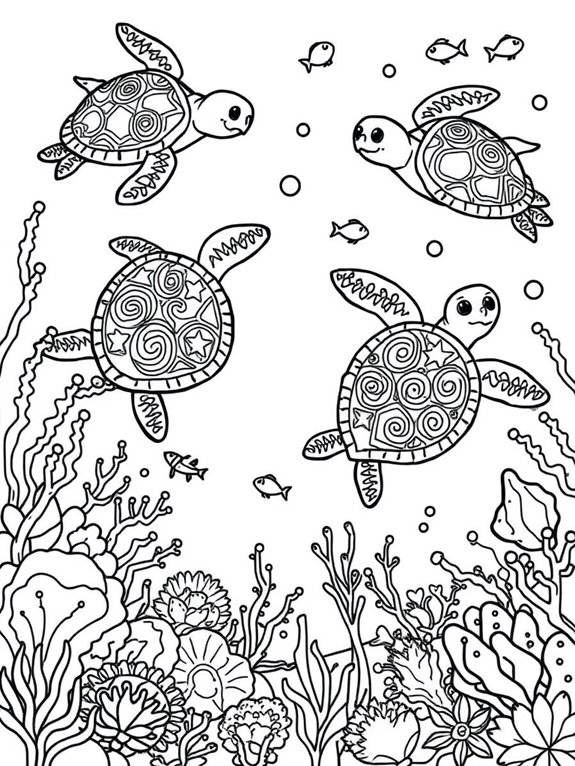 whimsical sea turtle patterns