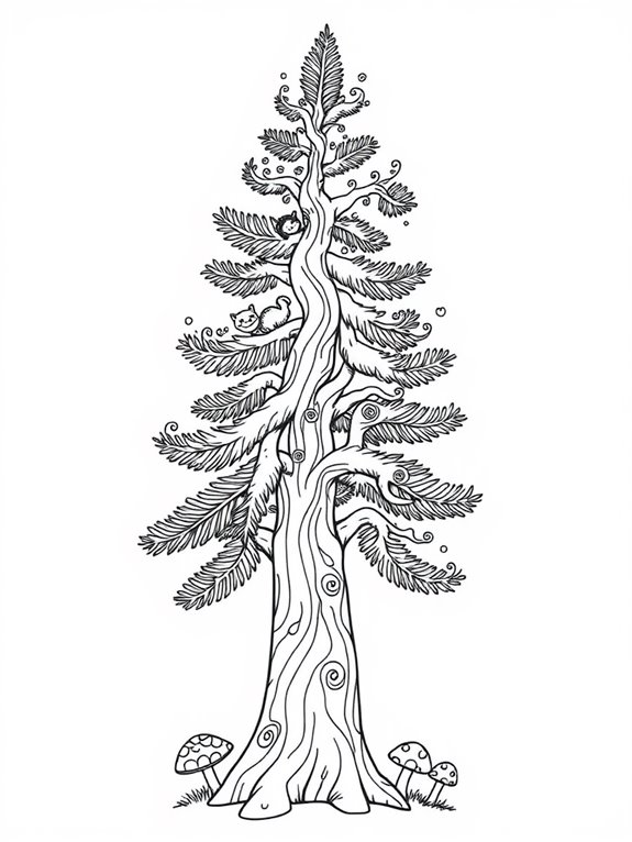 whimsical spruce tree outline