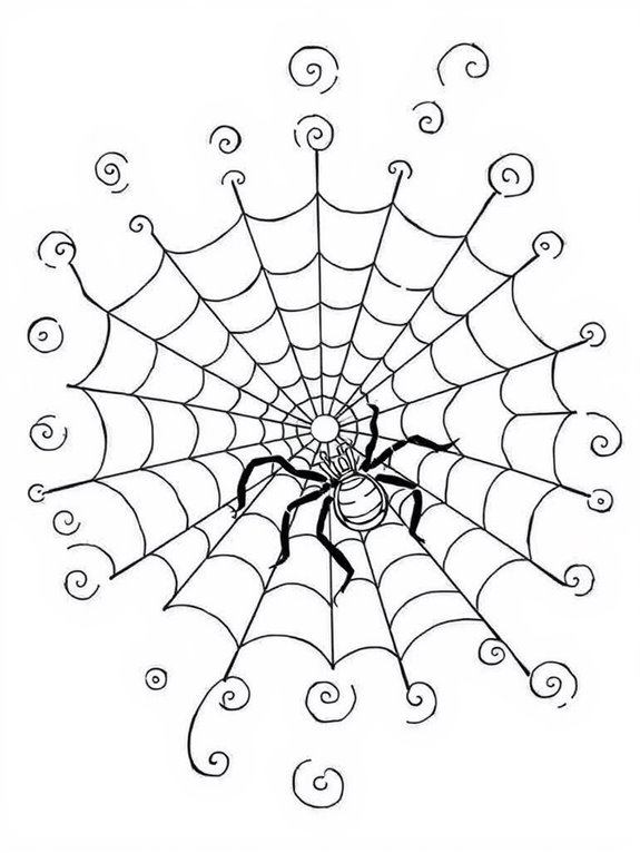 whimsical swirling spider web