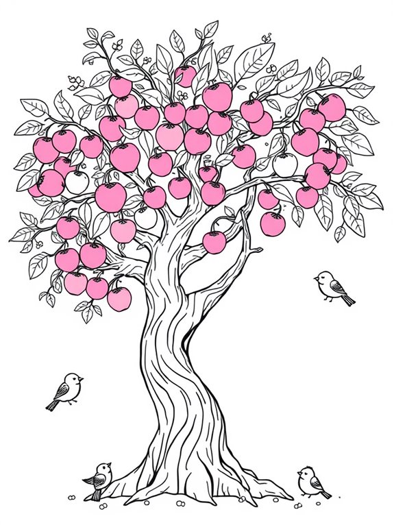 whimsical tree with birds