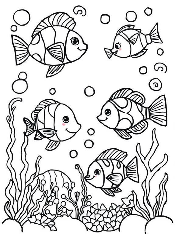 whimsical tropical fish art