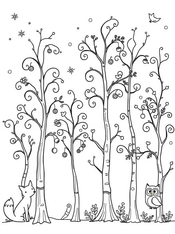 whimsical winter trees design