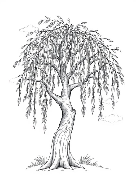 willow tree coloring page