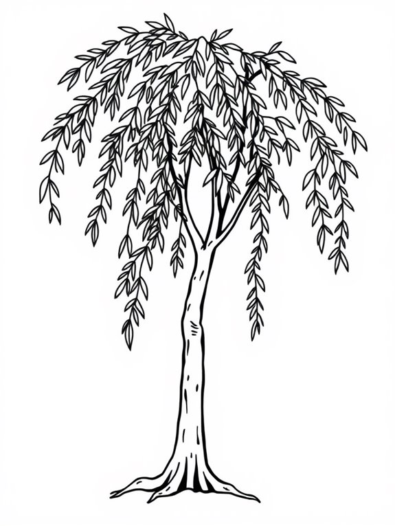 willow tree coloring page