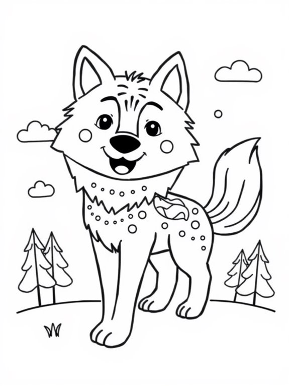 wolf coloring page design