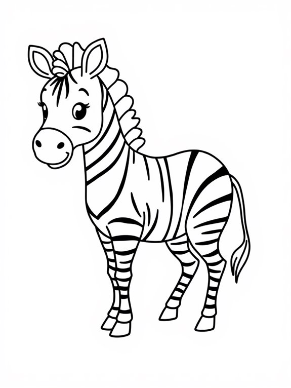 zebra coloring page outline