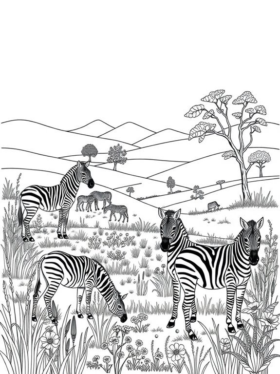 zebras in nature scene