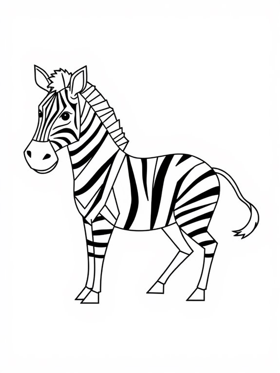 zebras with geometric patterns